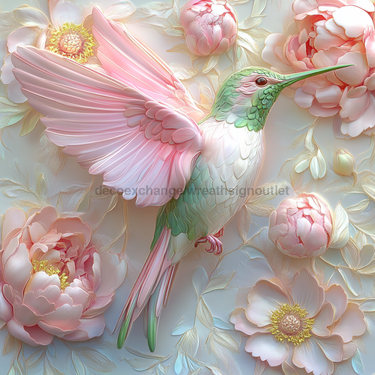 Hummingbird Sign, DCO-13216, Sign For Wreath, 10x10